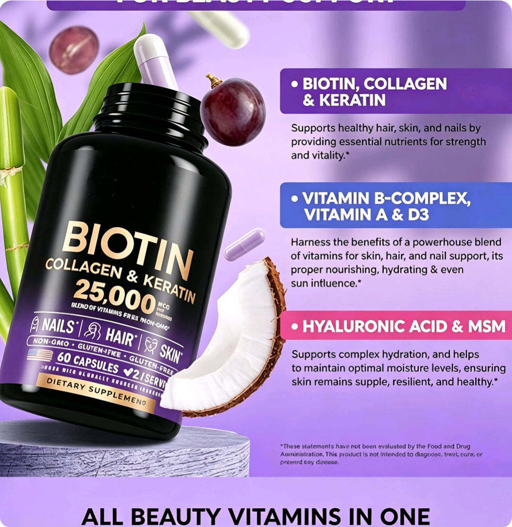 Biotin Komplex Gummies – Für schönes Haar, strahlende Haut & starke Nägel