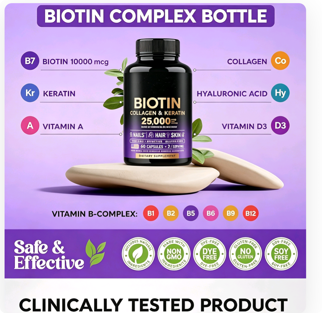 Biotin Komplex Gummies – Für schönes Haar, strahlende Haut & starke Nägel