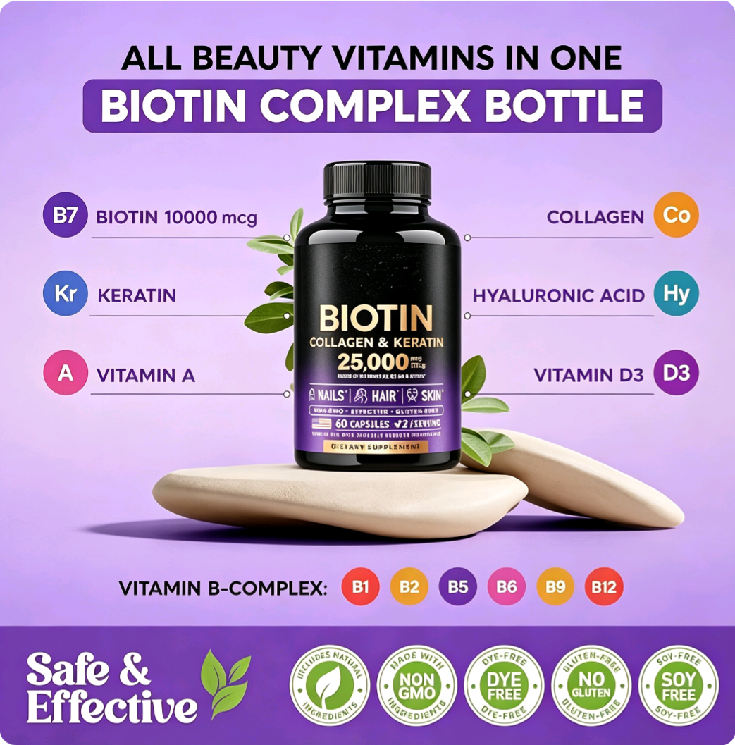 Biotin Komplex Gummies – Für schönes Haar, strahlende Haut & starke Nägel